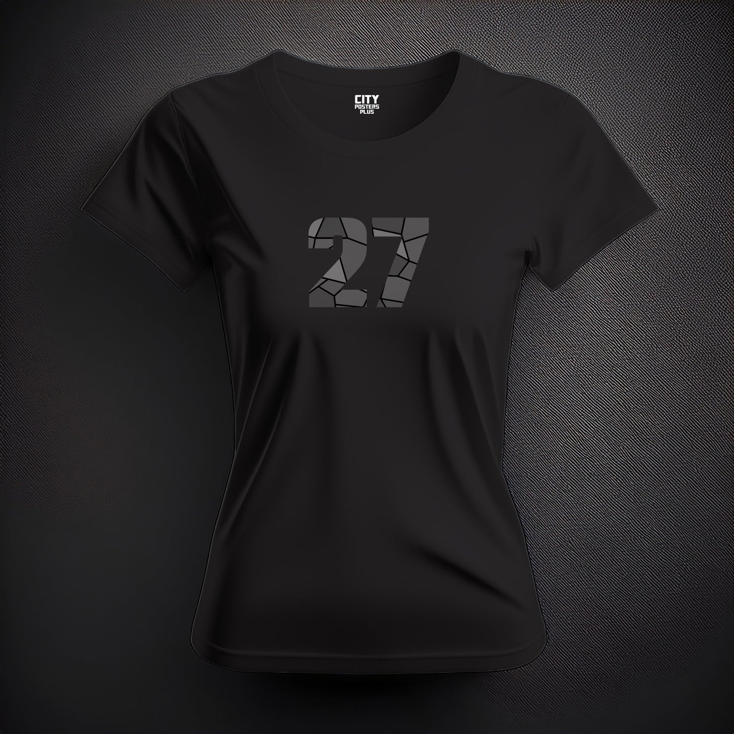City Posters Plus 27 Number Women T-Shirt (Black) | Stylish Numeric Graphic Tee