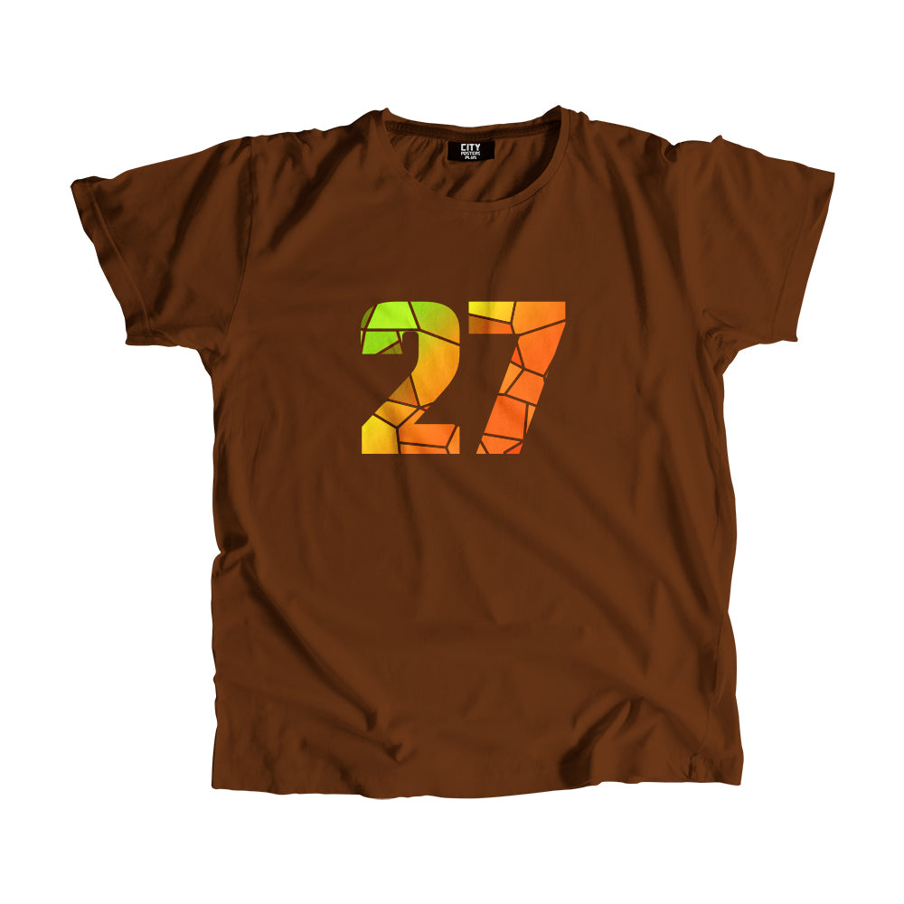 27 Number Men Unisex T-Shirt  (Brown)| Classic Numeric Graphic Tee