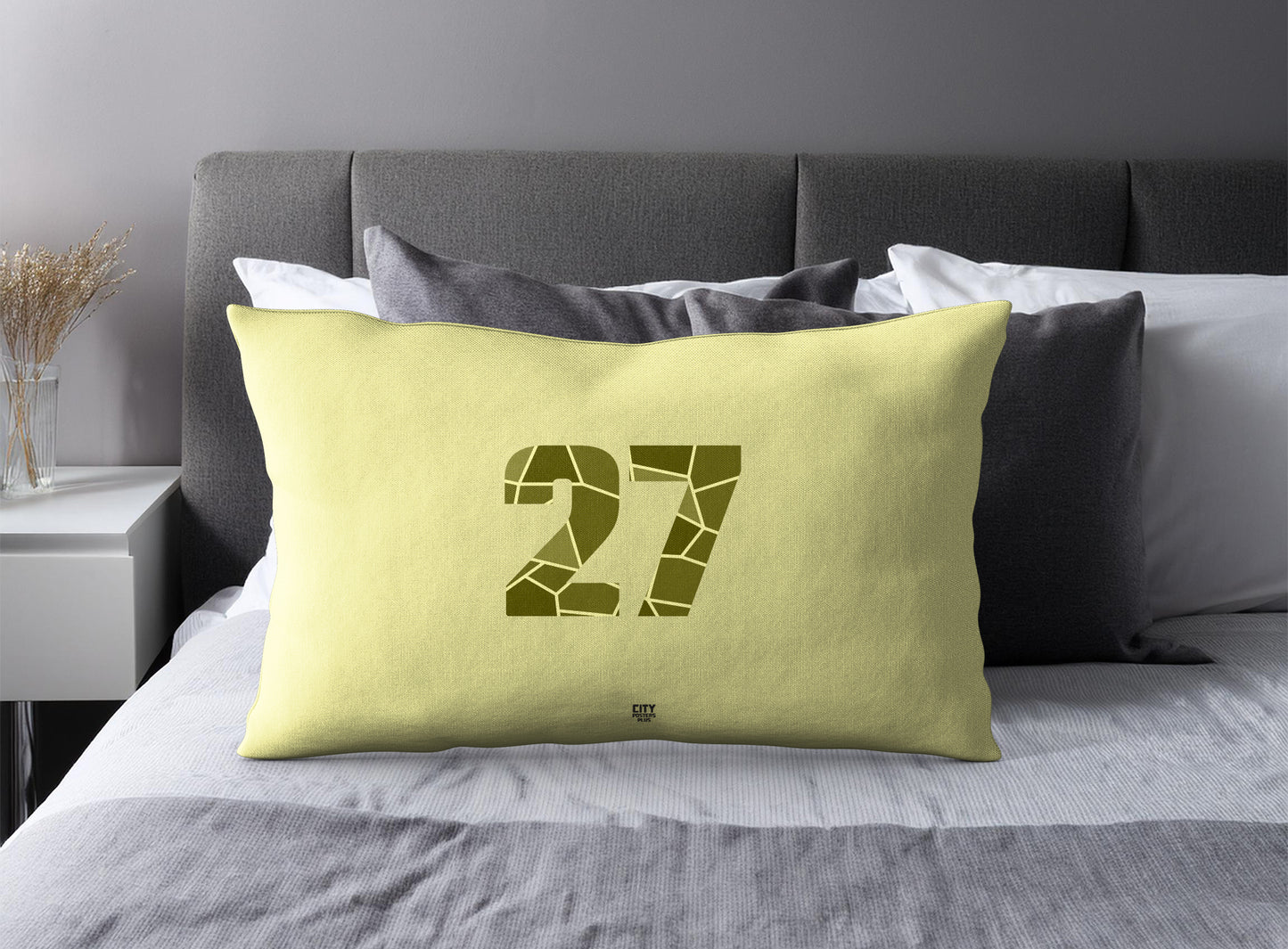 27 Number Square & Rectangle Pillow Cases | Modern Numeric Throw Pillow Covers | Print Deliver Plus by City Posters Plus
