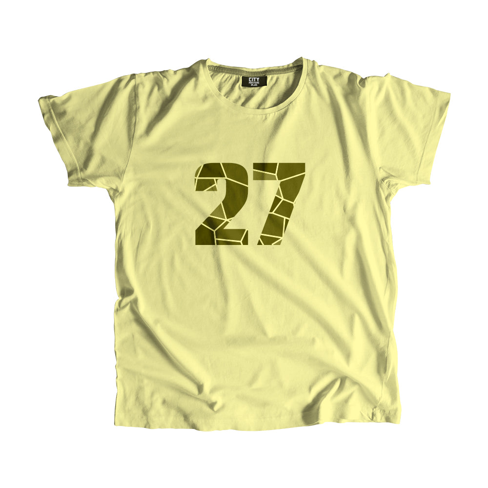 27 Number Men Unisex T-Shirt  (Butter Yellow)| Classic Numeric Graphic Tee