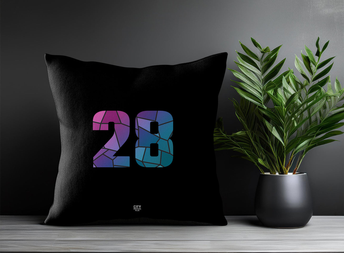 28 Number Square & Rectangle Pillow Cases | Print Deliver Plus by City Posters Plus