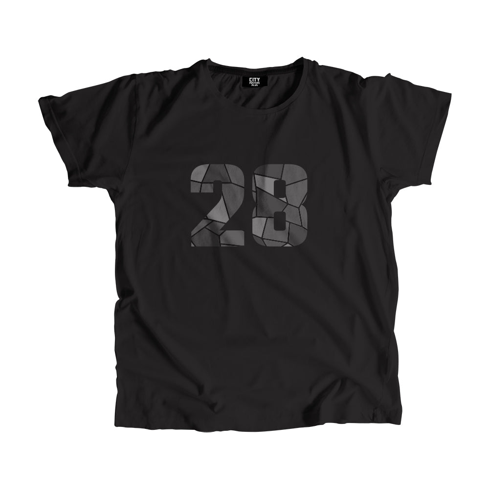 28 Number Men Unisex T-Shirt  (Black)| Classic Numeric Graphic Tee
