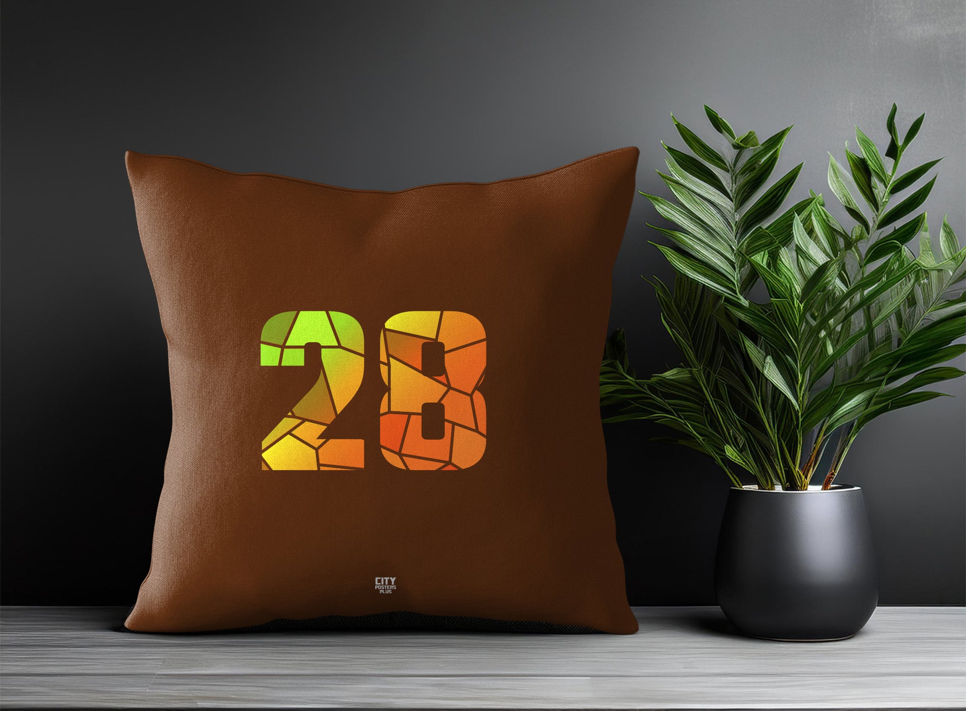 28 Number Square & Rectangle Pillow Cases | Print Deliver Plus by City Posters Plus