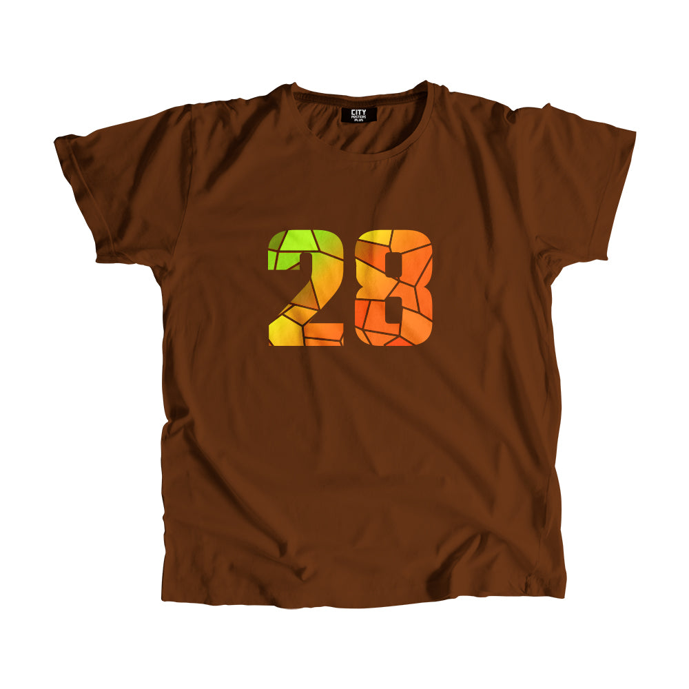 28 Number Men Unisex T-Shirt  (Brown)| Classic Numeric Graphic Tee