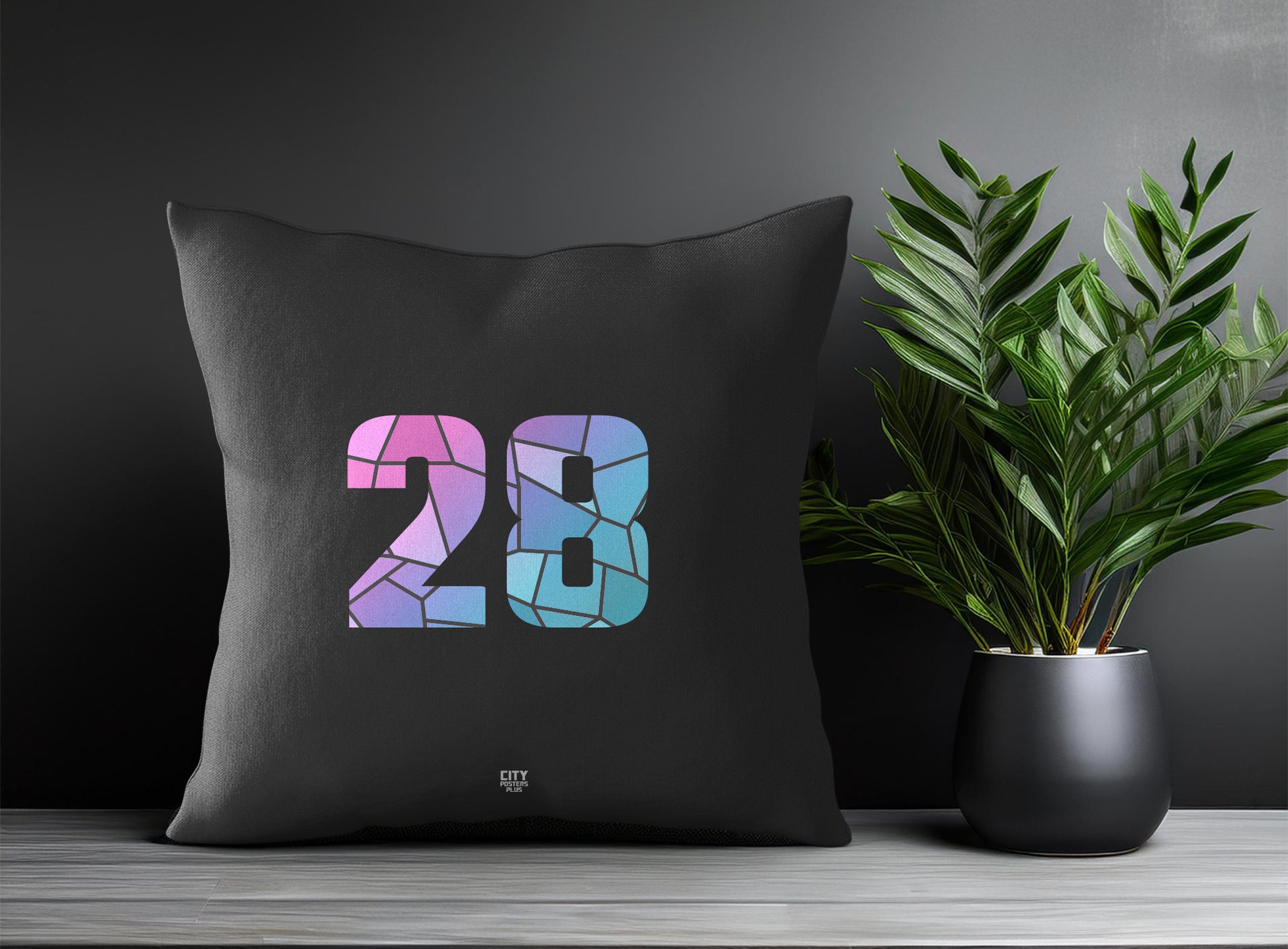 28 Number Square & Rectangle Pillow Cases | Print Deliver Plus by City Posters Plus