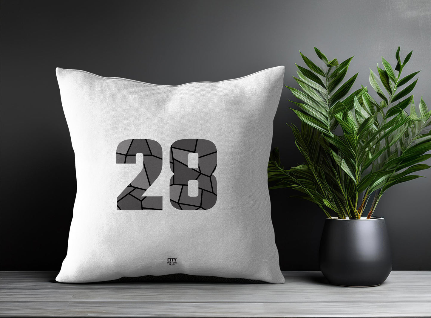 28 Number Square & Rectangle Pillow Cases | Print Deliver Plus by City Posters Plus