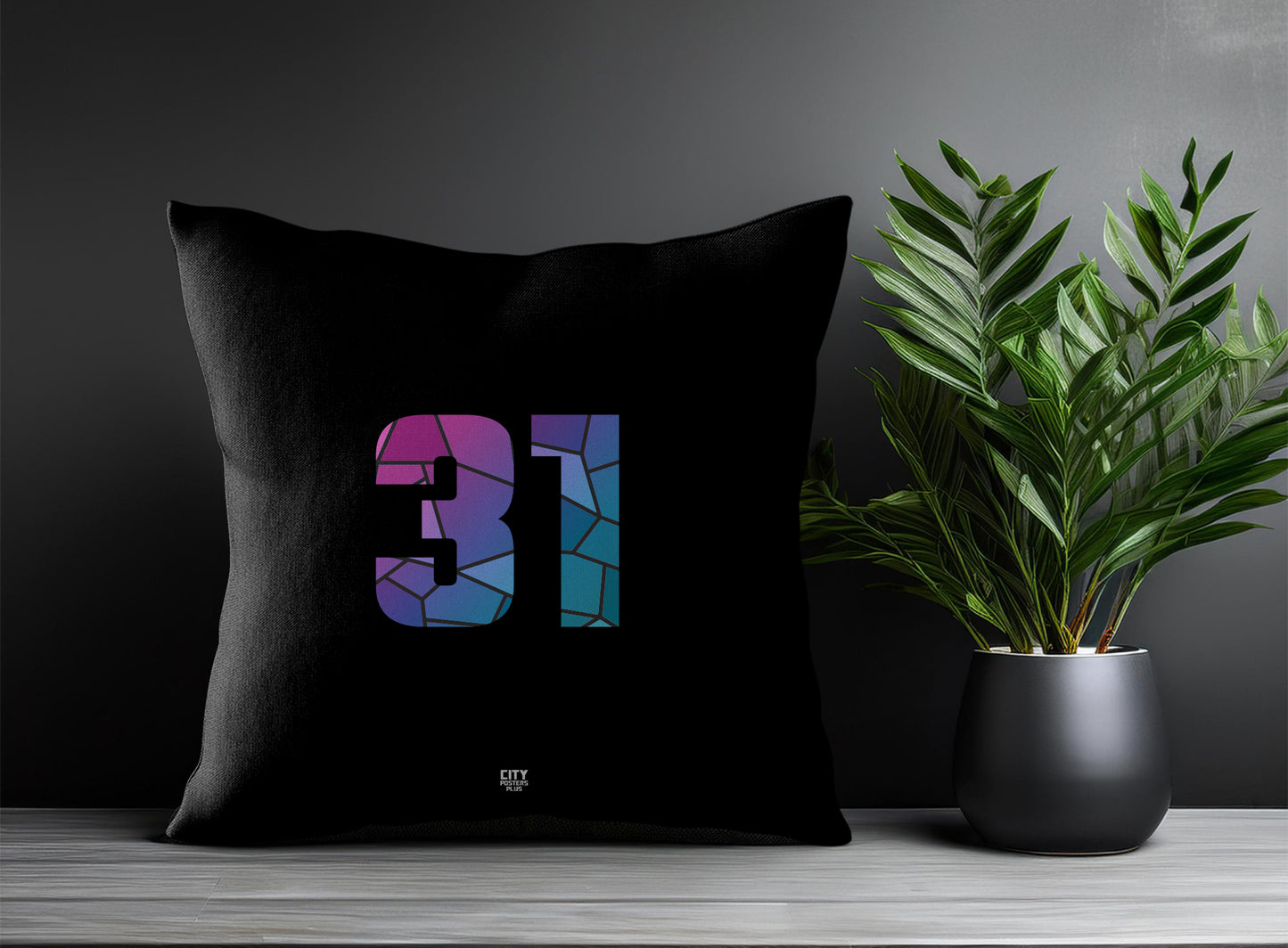 31 Number Square & Rectangle Pillow Cases | Print Deliver Plus by City Posters Plus