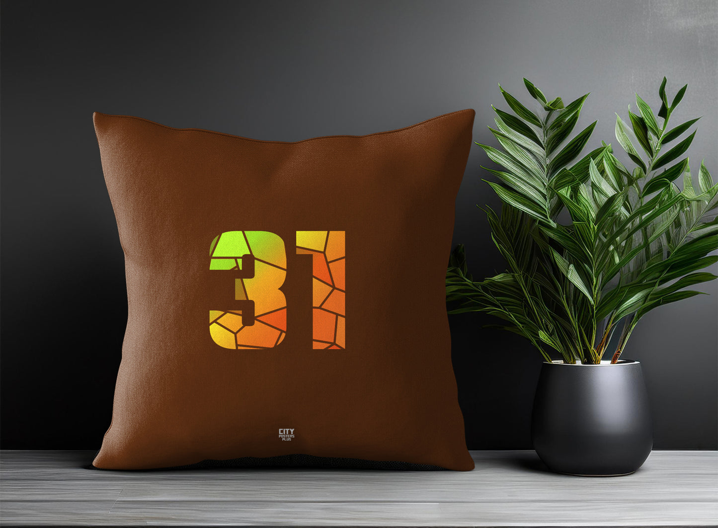 31 Number Square & Rectangle Pillow Cases | Print Deliver Plus by City Posters Plus