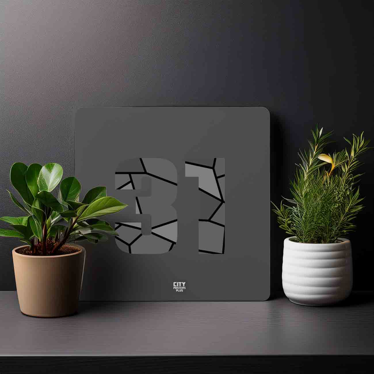 31 Number Mousepad (Charcoal Grey)