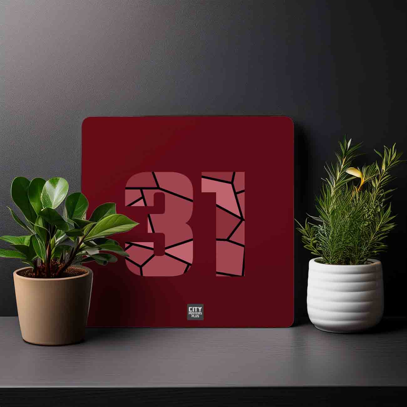 31 Number Mousepad (Maroon)