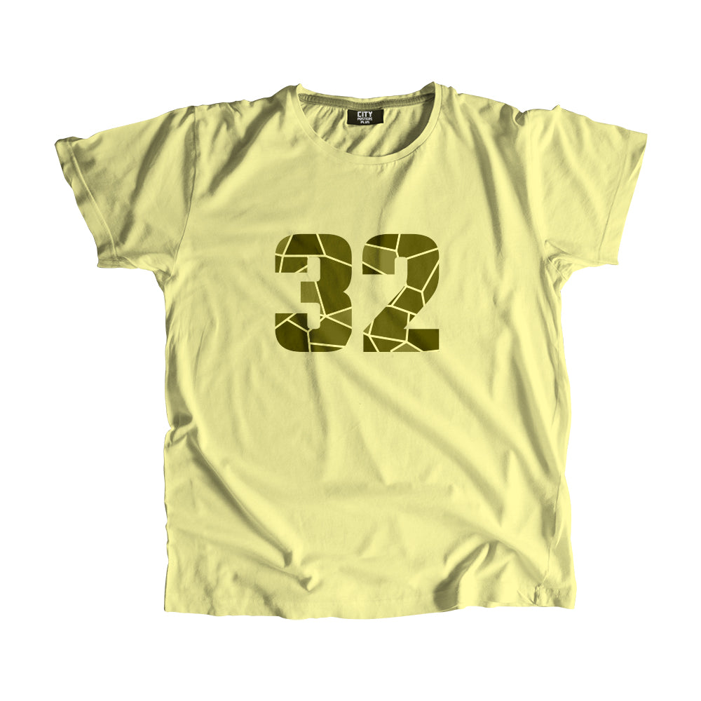 32 Number Men Unisex T-Shirt  (Butter Yellow)| Classic Numeric Graphic Tee