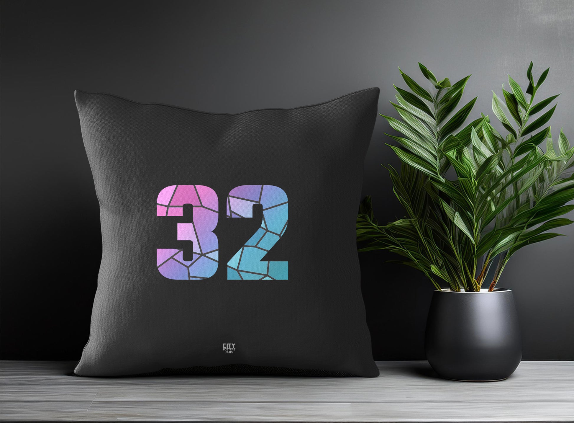 32 Number Square & Rectangle Pillow Cases | Print Deliver Plus by City Posters Plus