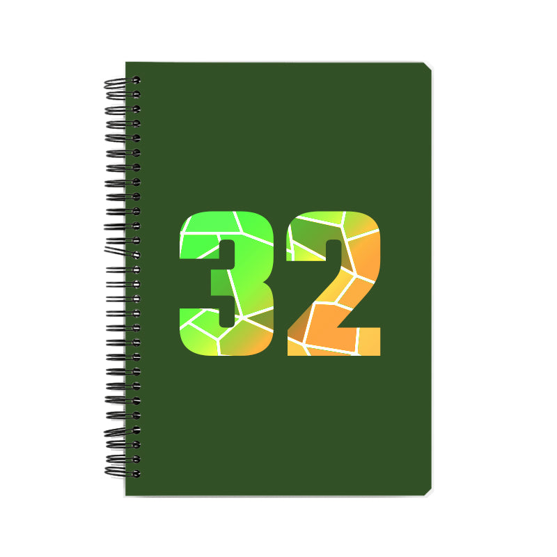 32 Number Notebook (Olive Green)