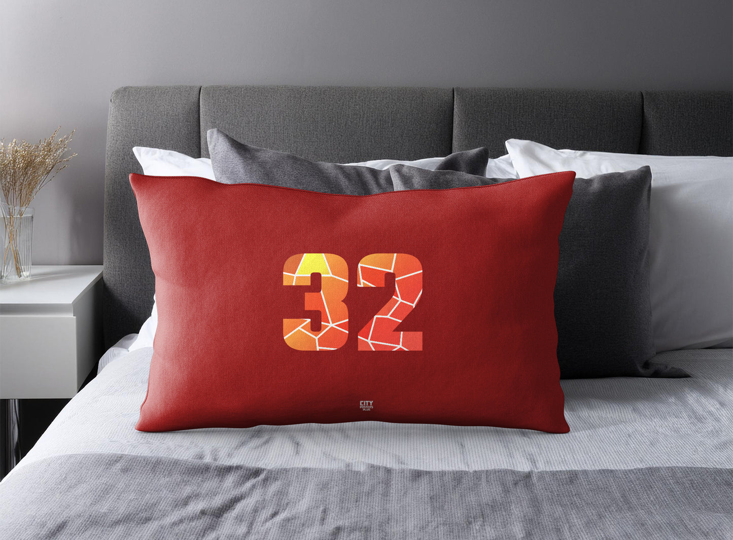 32 Number Square & Rectangle Pillow Cases | Modern Numeric Throw Pillow Covers | Print Deliver Plus by City Posters Plus
