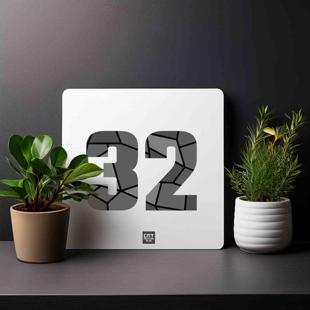 32 Number Mousepad (White)
