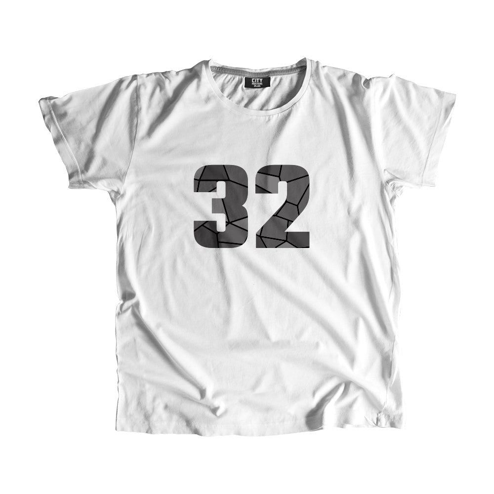 32 Number Men Unisex T-Shirt  (White)| Classic Numeric Graphic Tee