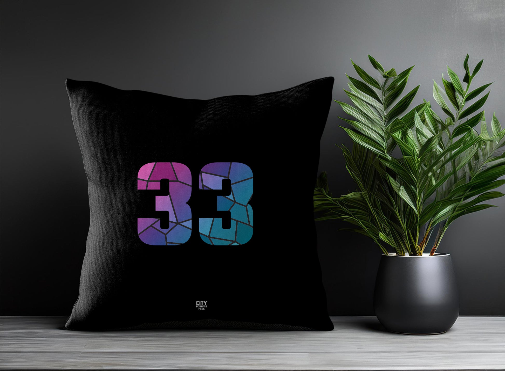 33 Number Square & Rectangle Pillow Cases | Print Deliver Plus by City Posters Plus