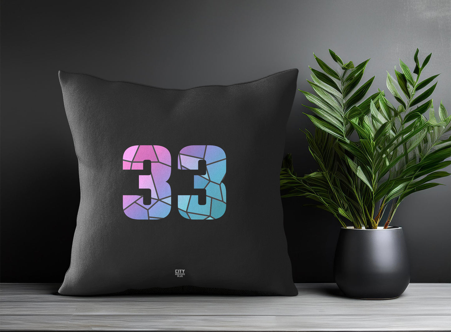 33 Number Square & Rectangle Pillow Cases | Print Deliver Plus by City Posters Plus