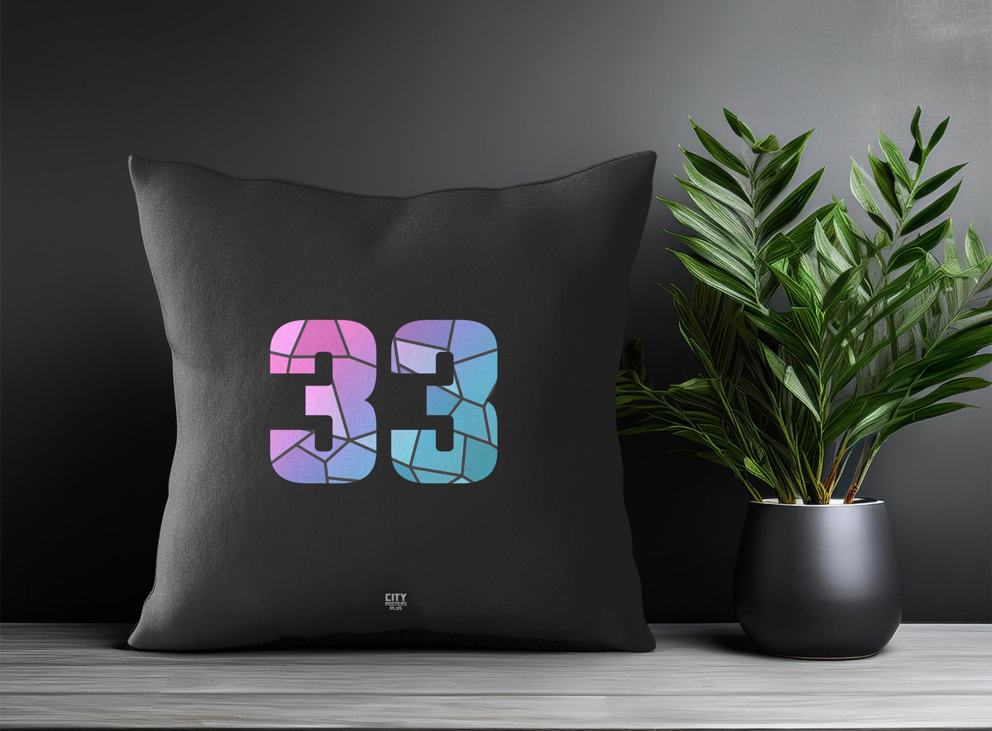 33 Number Square & Rectangle Pillow Cases | Print Deliver Plus by City Posters Plus
