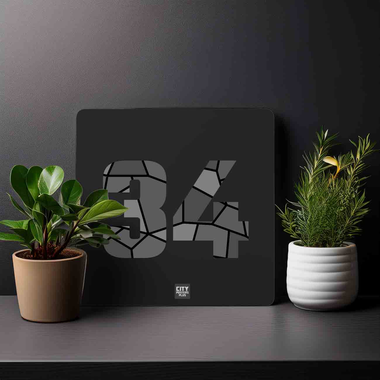 34 Number Mousepad (Black)