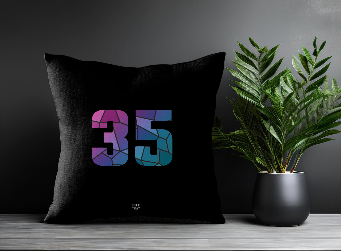 35 Number Square & Rectangle Pillow Cases | Print Deliver Plus by City Posters Plus