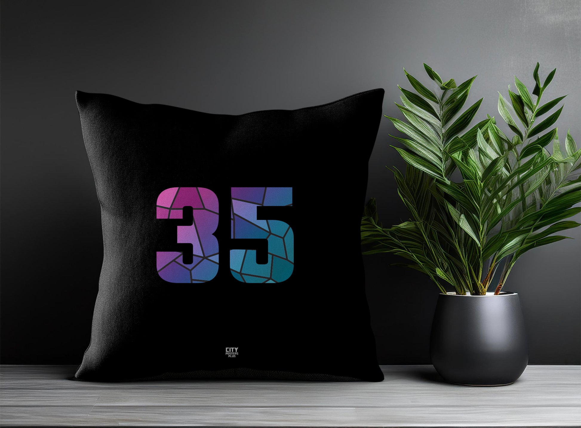 35 Number Square & Rectangle Pillow Cases | Print Deliver Plus by City Posters Plus