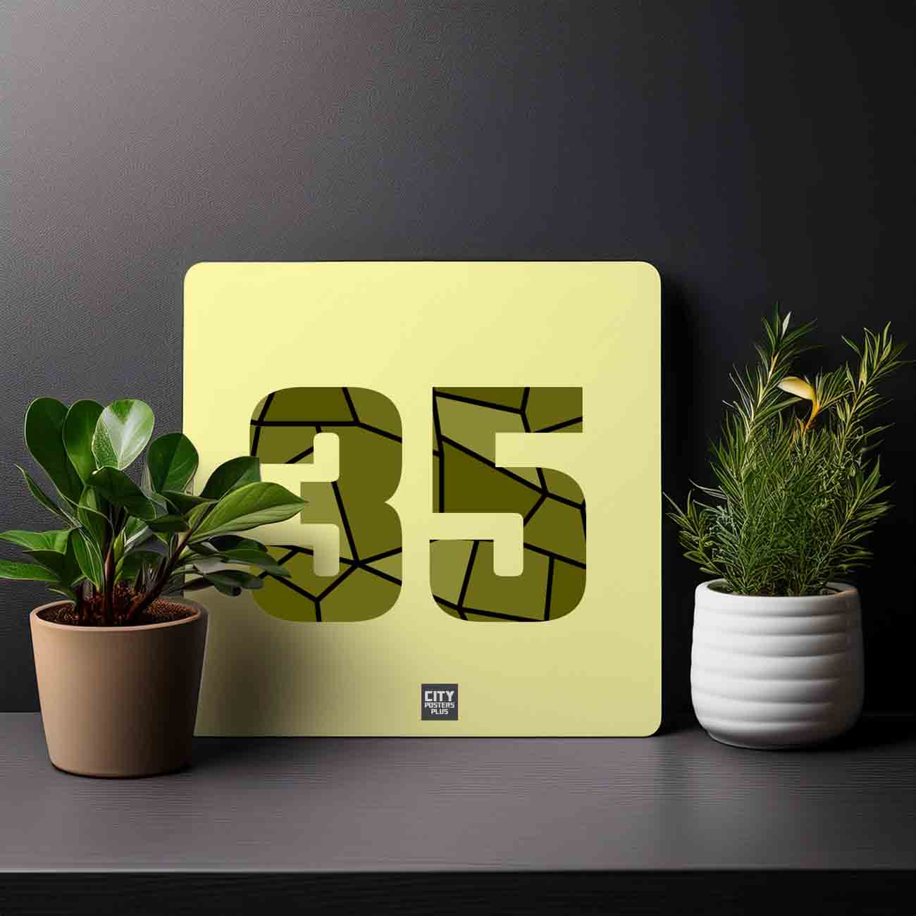 35 Number Mousepad (Butter Yellow)