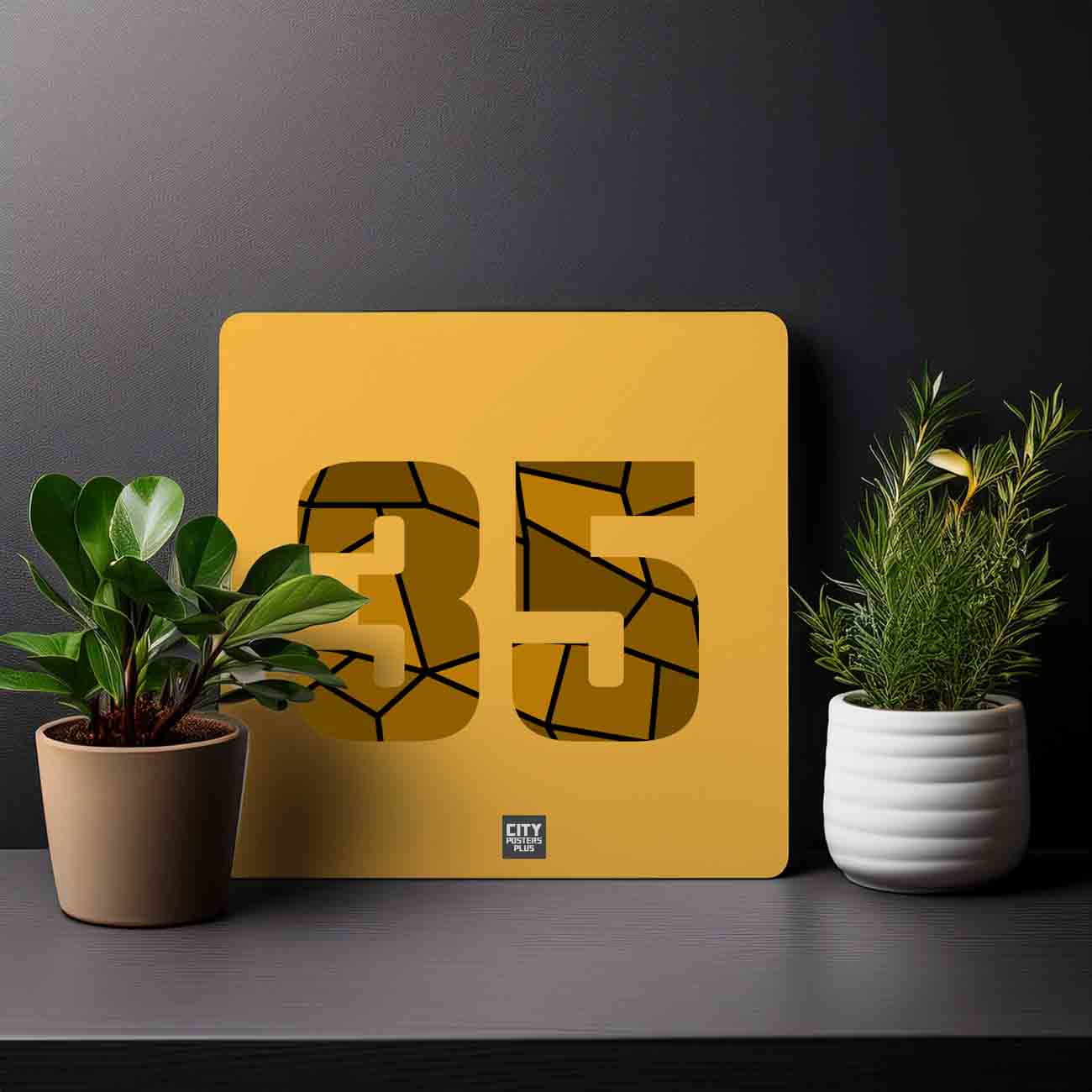 35 Number Mousepad (Golden Yellow)