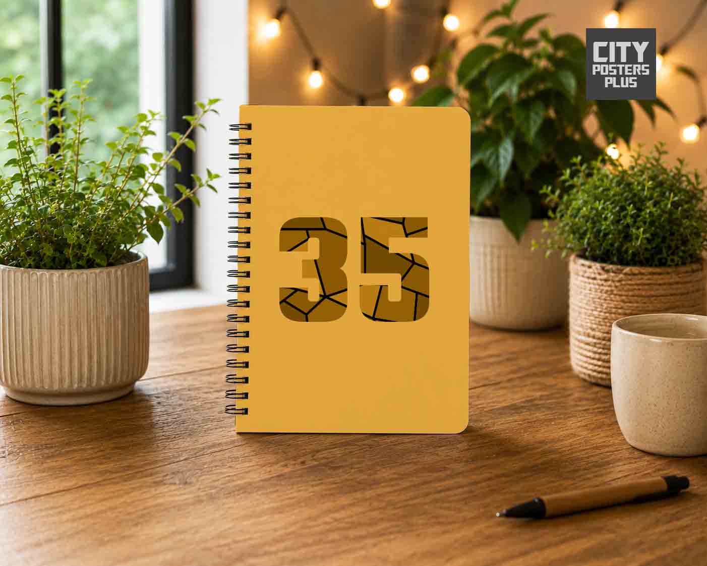 35 Number Notebook (Golden Yellow)