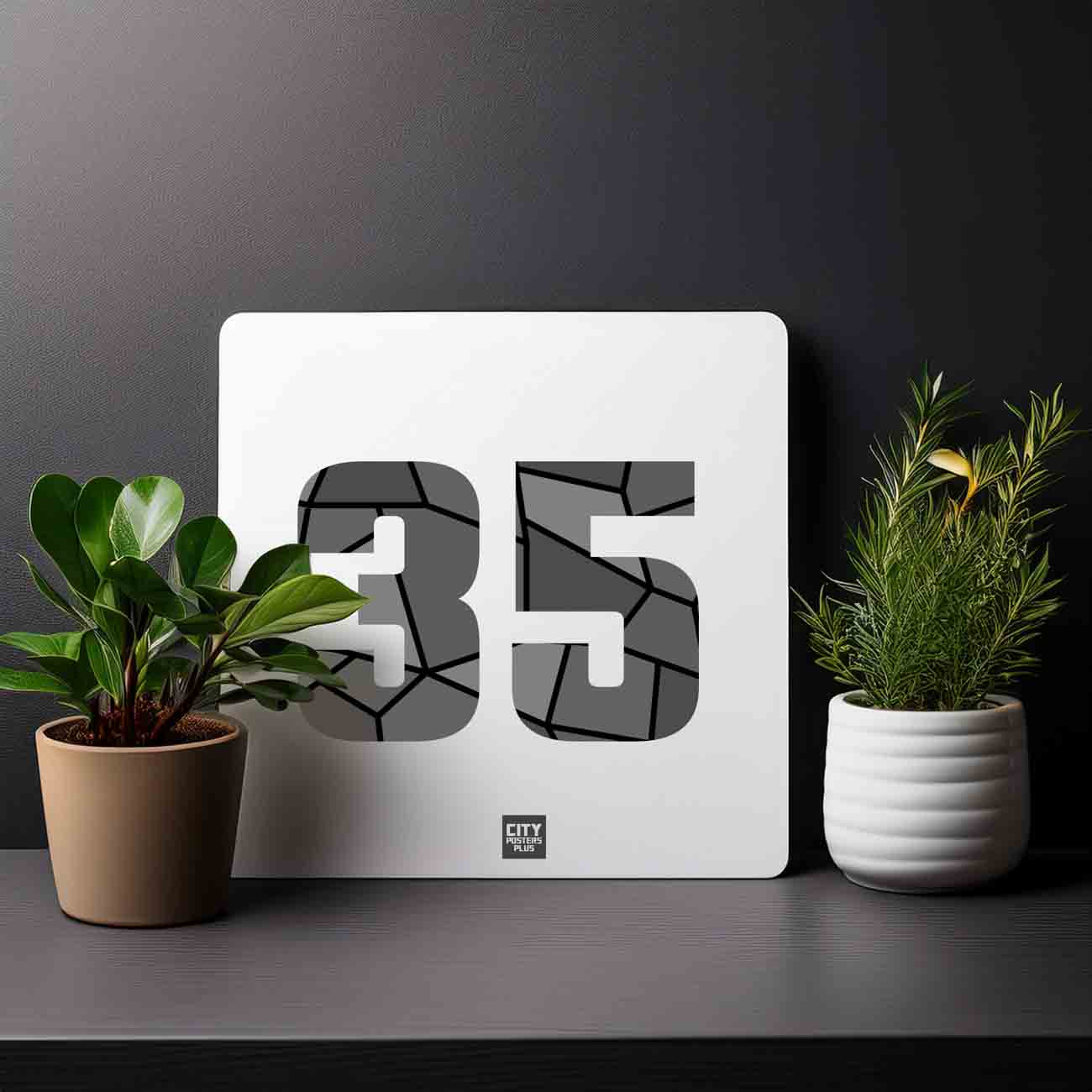 35 Number Mousepad (White)