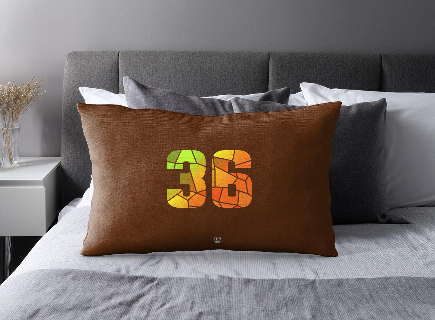 36 Number Square & Rectangle Pillow Cases | Modern Numeric Throw Pillow Covers | Print Deliver Plus by City Posters Plus