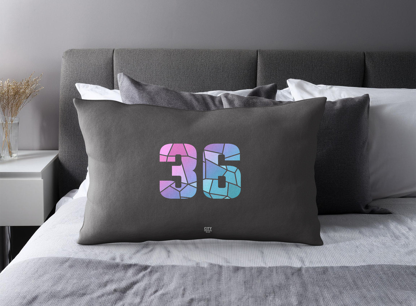 36 Number Square & Rectangle Pillow Cases | Modern Numeric Throw Pillow Covers | Print Deliver Plus by City Posters Plus