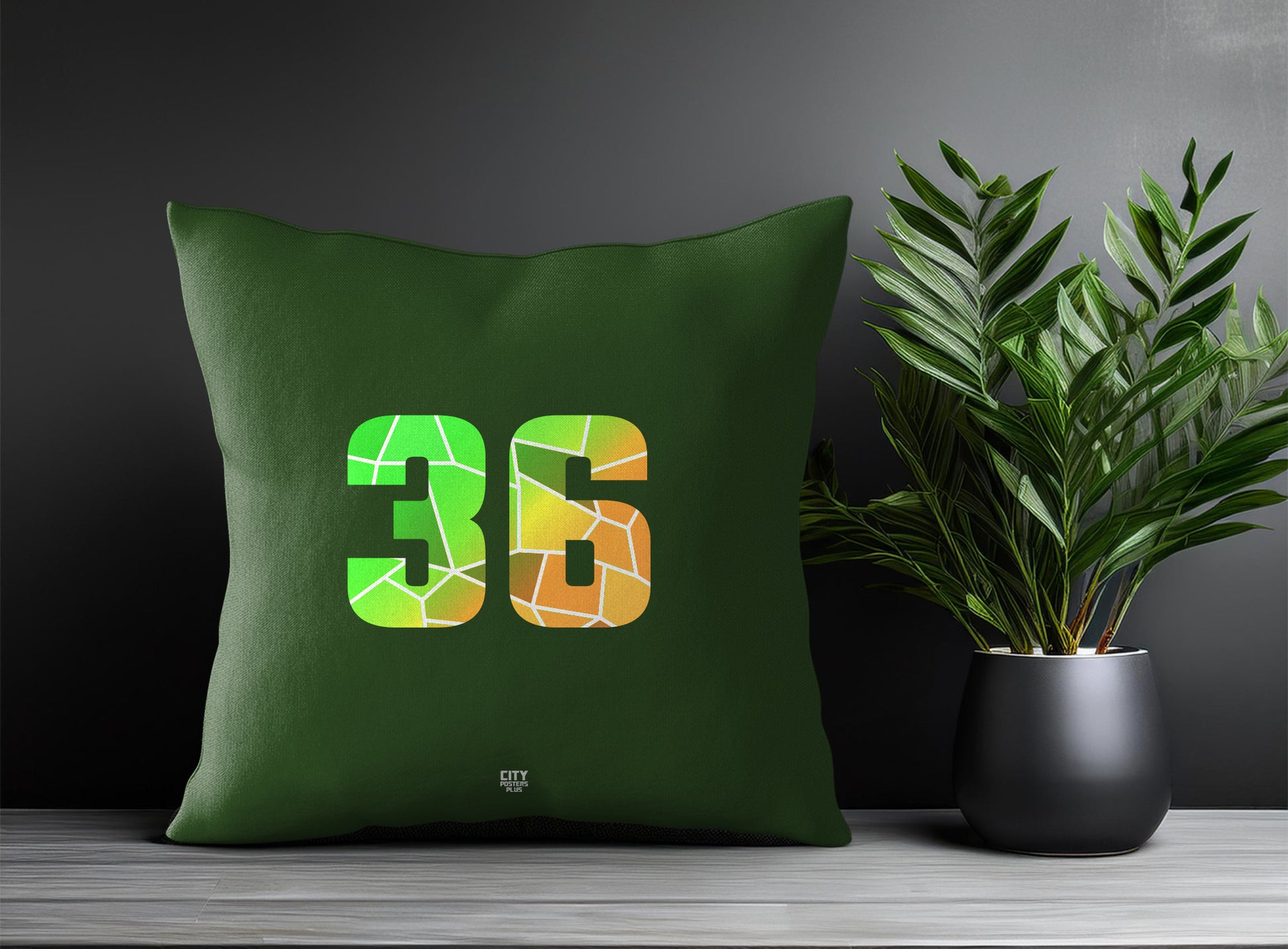 36 Number Square & Rectangle Pillow Cases | Print Deliver Plus by City Posters Plus