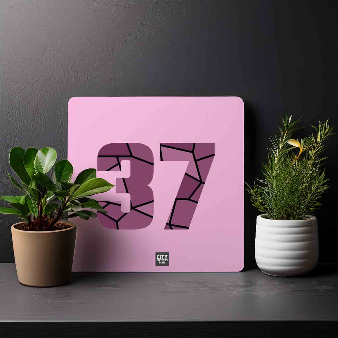 37 Number Mousepad (Light Pink)