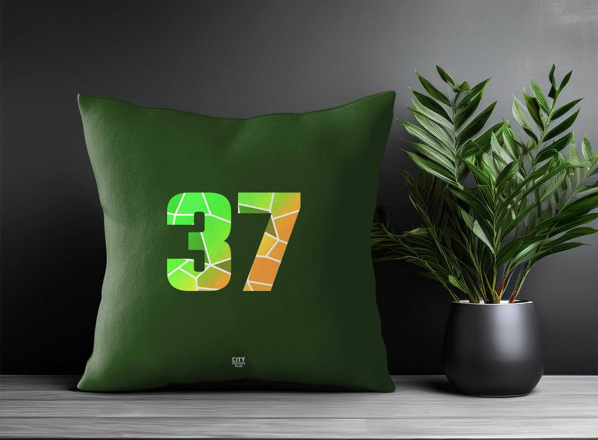 37 Number Square & Rectangle Pillow Cases | Print Deliver Plus by City Posters Plus