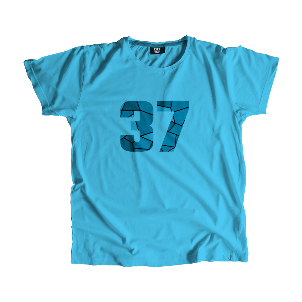 37 Number Men Unisex T-Shirt  (Sky Blue)| Classic Numeric Graphic Tee
