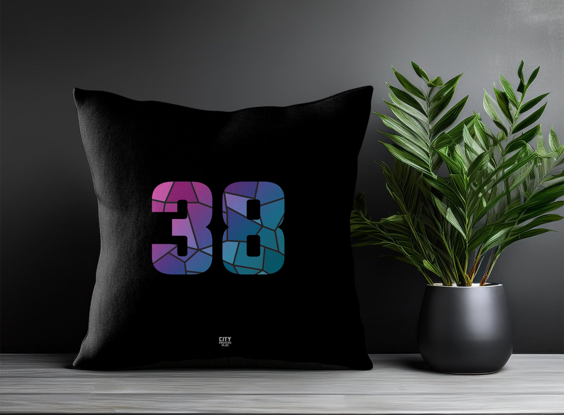 38 Number Square & Rectangle Pillow Cases | Print Deliver Plus by City Posters Plus