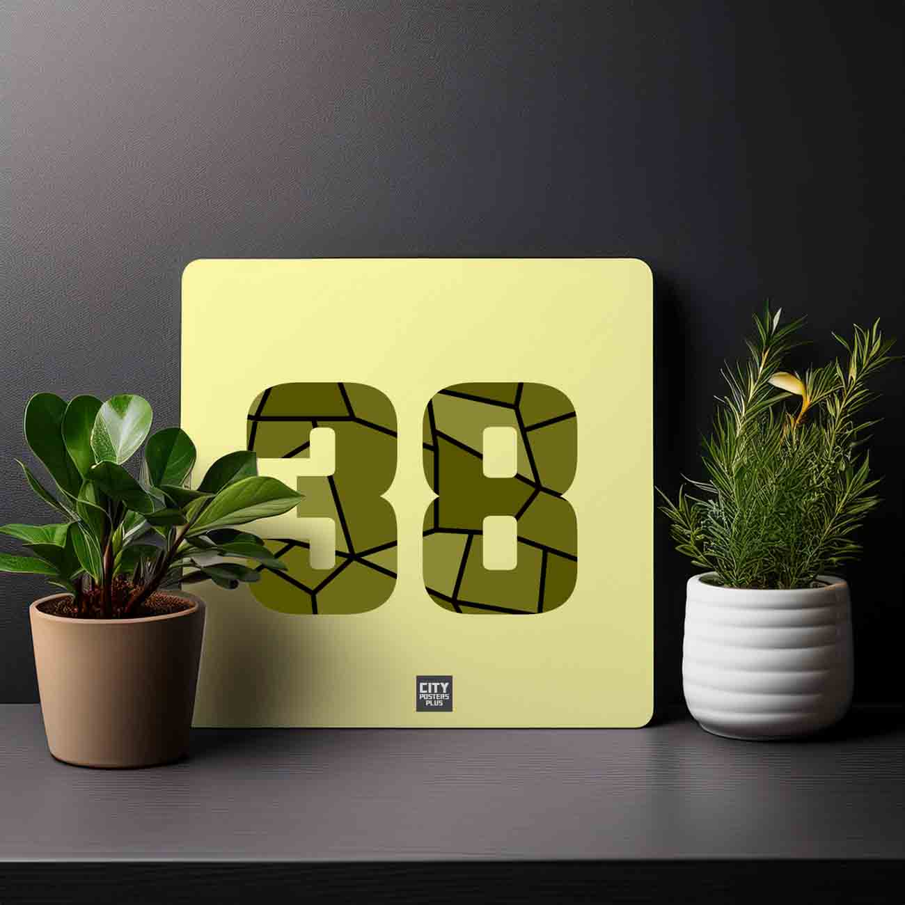 38 Number Mousepad (Butter Yellow)