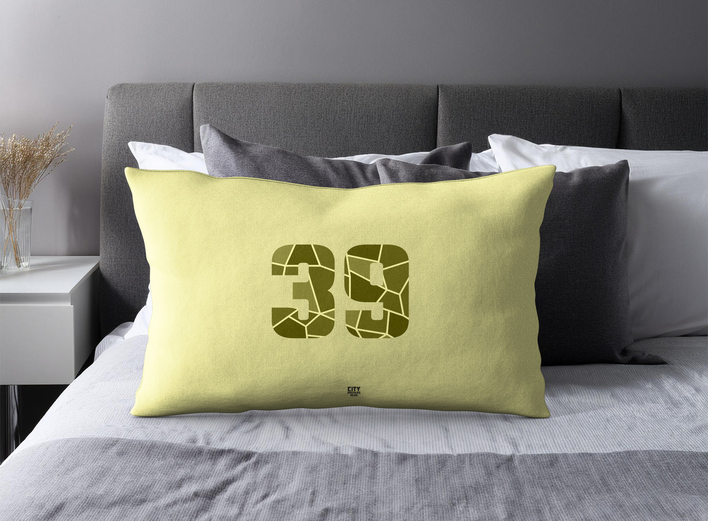 39 Number Square & Rectangle Pillow Cases | Modern Numeric Throw Pillow Covers | Print Deliver Plus by City Posters Plus
