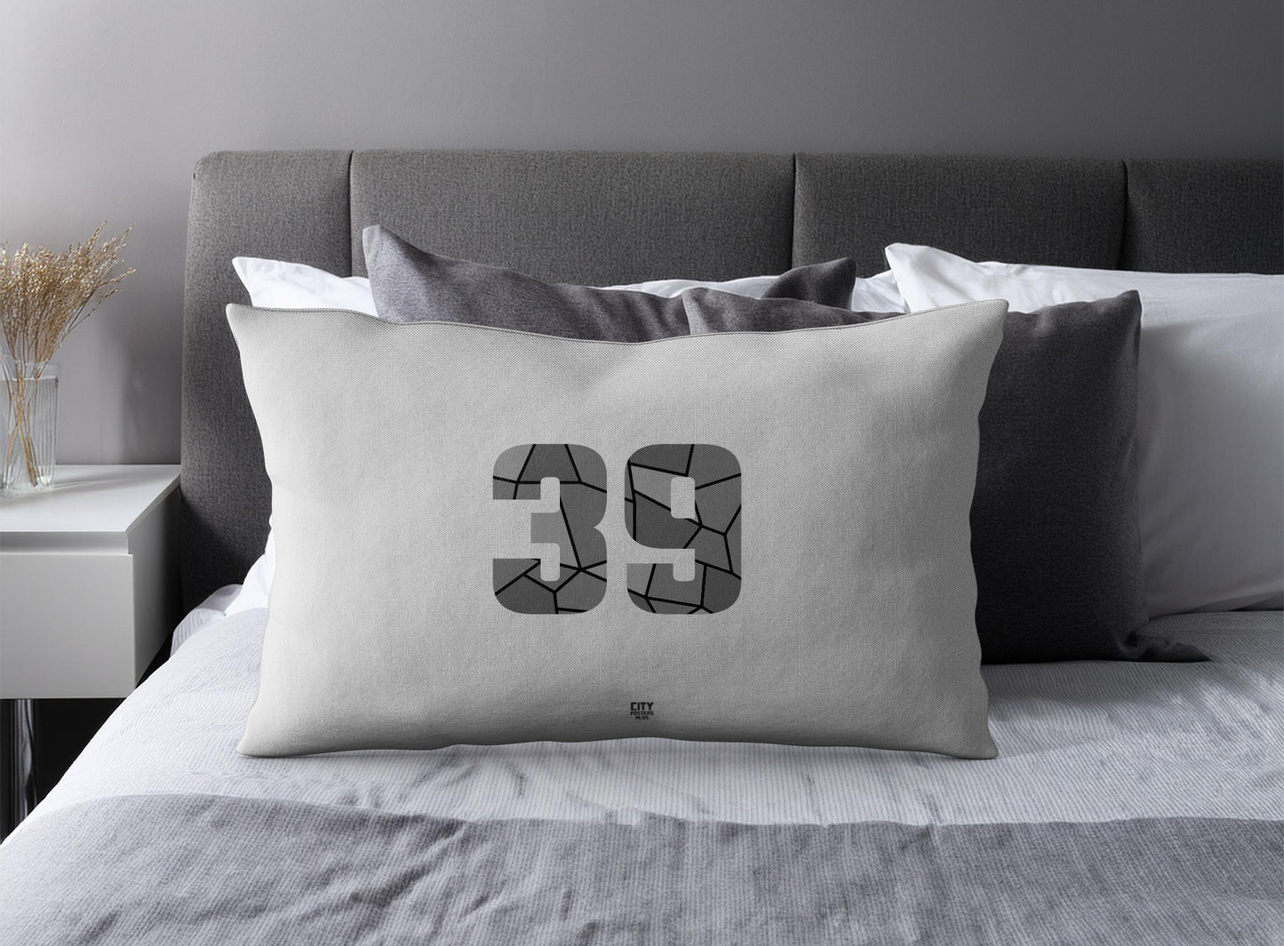 39 Number Square & Rectangle Pillow Cases | Modern Numeric Throw Pillow Covers | Print Deliver Plus by City Posters Plus