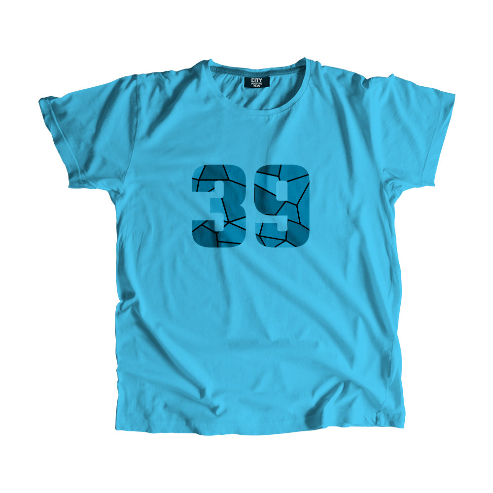 39 Number Men Unisex T-Shirt  (Sky Blue)| Classic Numeric Graphic Tee