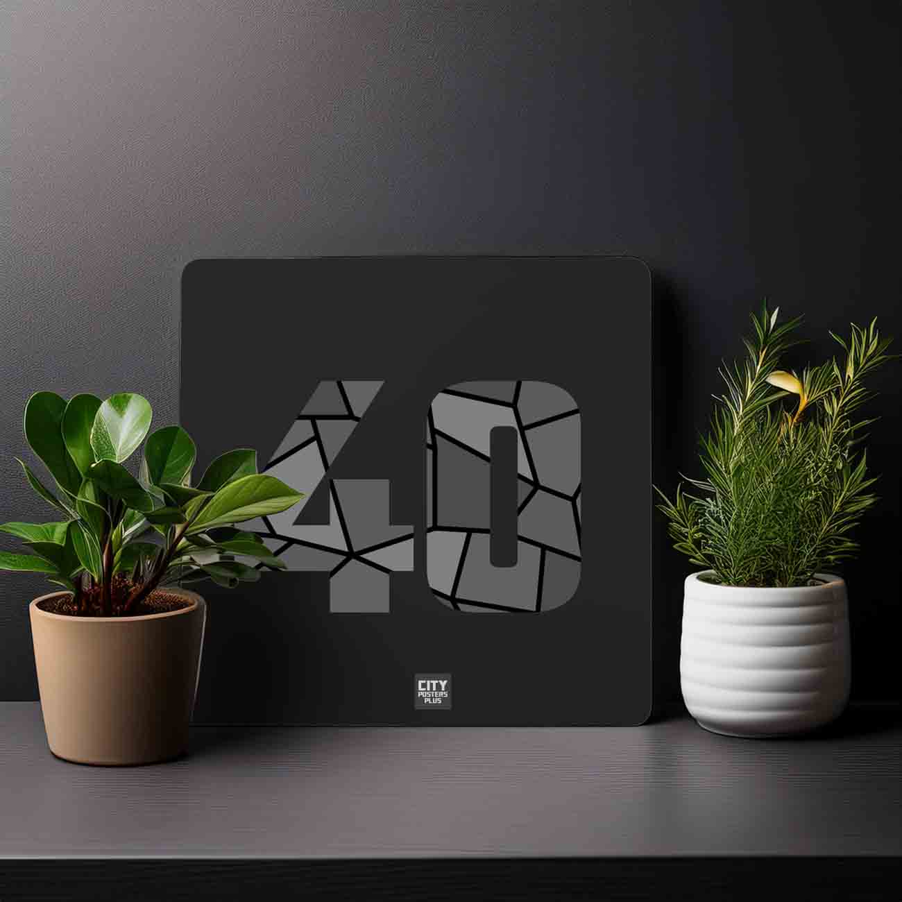 40 Number Mousepad (Black)