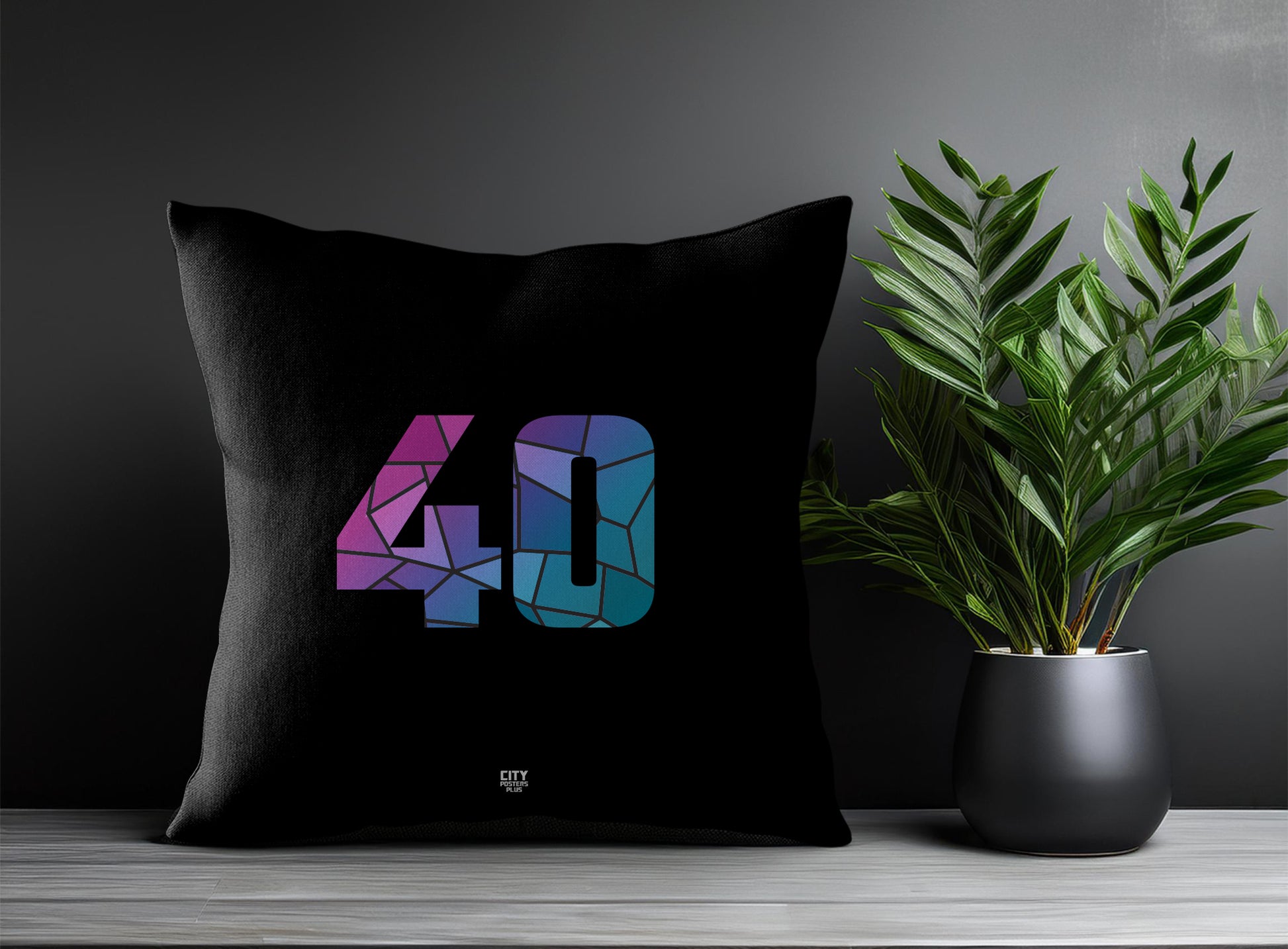 40 Number Square & Rectangle Pillow Cases | Print Deliver Plus by City Posters Plus