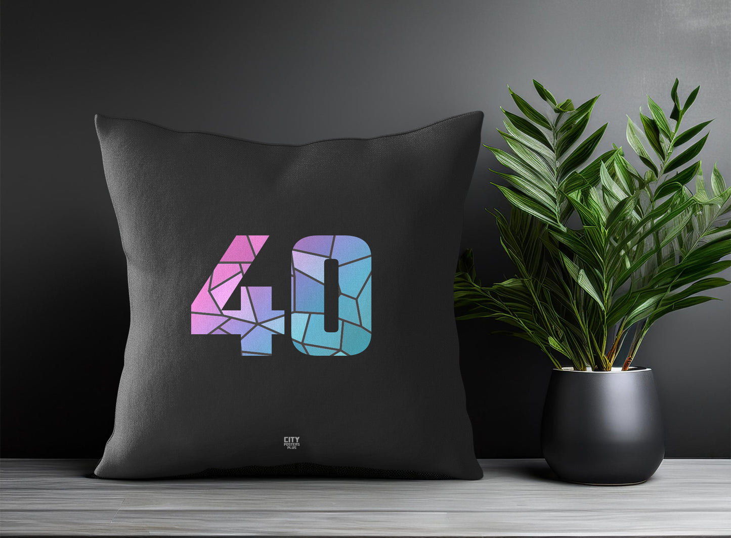 40 Number Square & Rectangle Pillow Cases | Print Deliver Plus by City Posters Plus