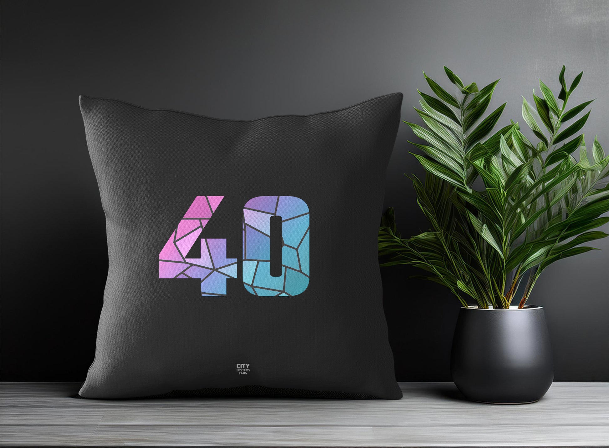 40 Number Square & Rectangle Pillow Cases | Print Deliver Plus by City Posters Plus