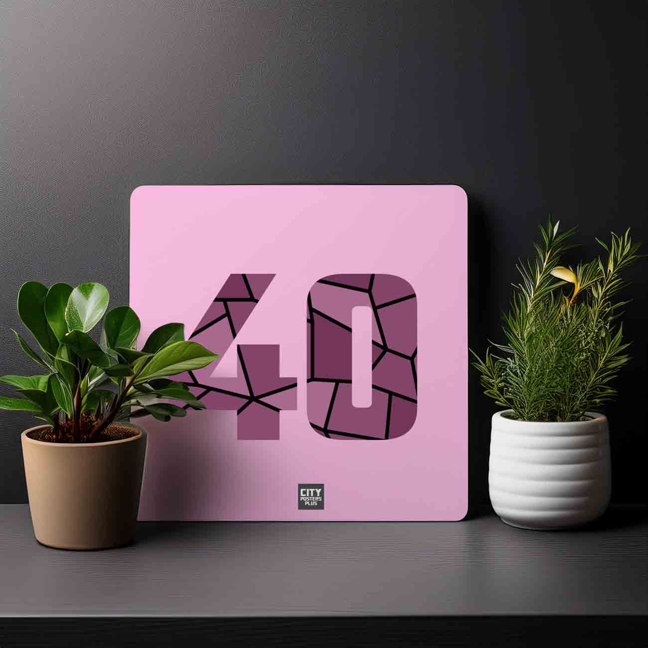 40 Number Mousepad (Light Pink)