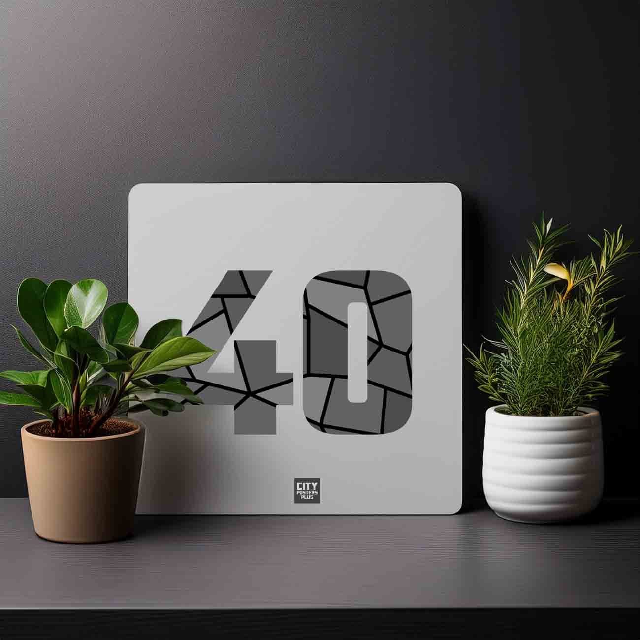 40 Number Mousepad (Melange Grey)