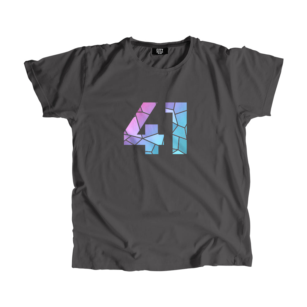 41 Number Men Unisex T-Shirt  (Charcoal Grey)| Classic Numeric Graphic Tee