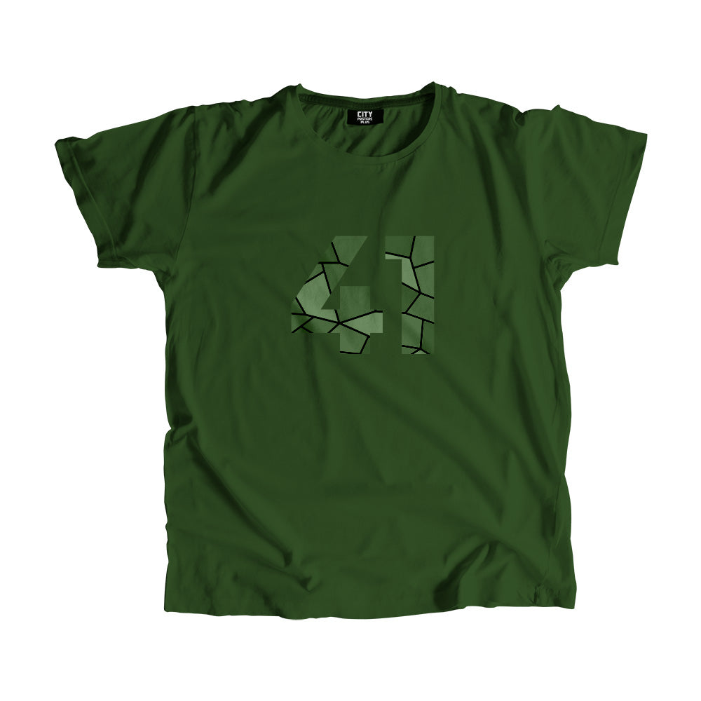 41 Number Men Unisex T-Shirt  (Olive Green)| Classic Numeric Graphic Tee