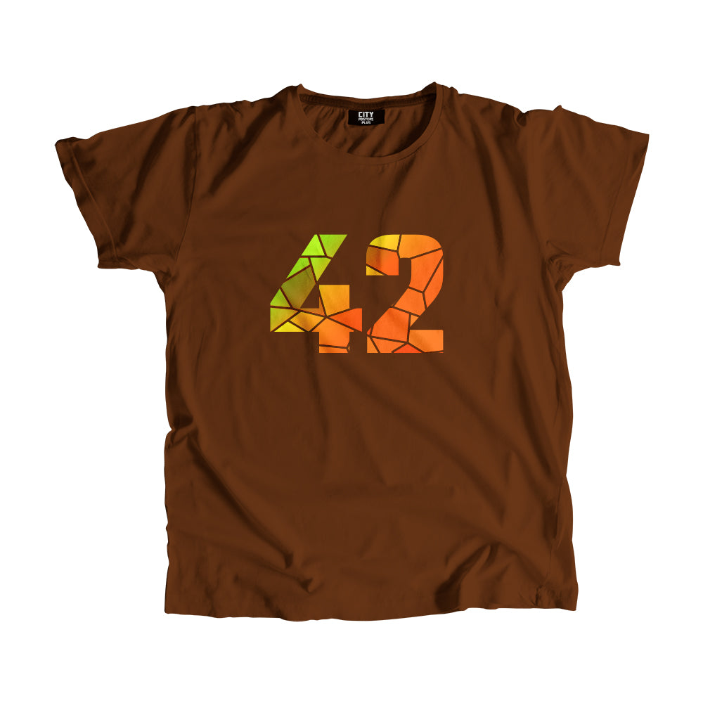 42 Number Men Unisex T-Shirt  (Brown)| Classic Numeric Graphic Tee